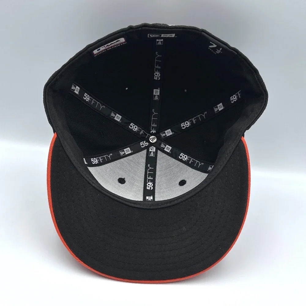 New Era 59FIFTY San Francisco Giants Fitted Hat Black Orange Size 7 1/2 MLB‎ Cap